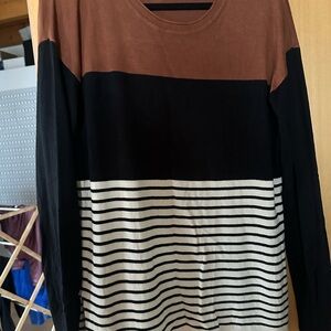 Brown and Black Striped Sweater